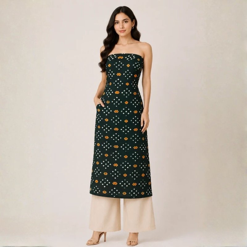 Bandhej [ Tie-Dye] Modal Silk Multi (Bandhej - Tie Dye) Unstitched Kurta Fabric 2.5 Mtr Length - SKU : 0091-DGYE