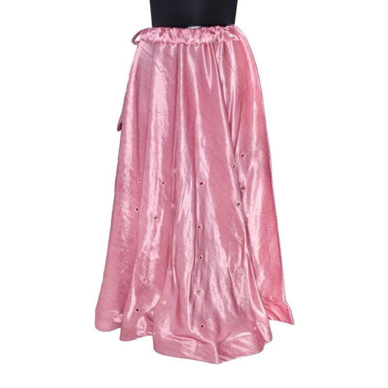 Mirror Work Mashru Silk Square Shape Mirror Work Garba Skirt - SKU: EK13903C - Image 3